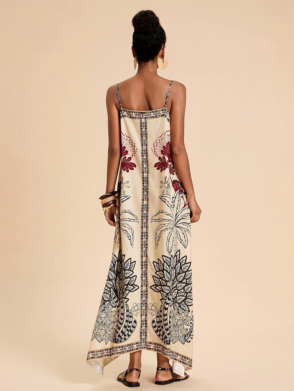 Maite | Vestido Largo de Verano Boho Estampado Tropical Mujer Tirantes